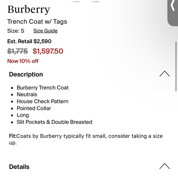 Burberry Beige Kensington Coat with Check Lining